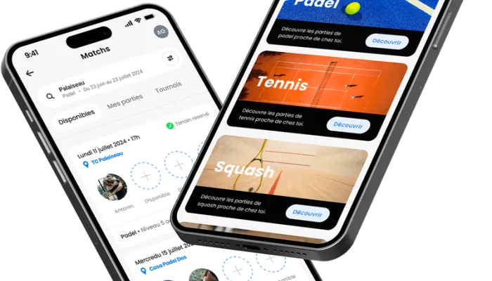 Application mobile de matching de joueurs de sports de raquette