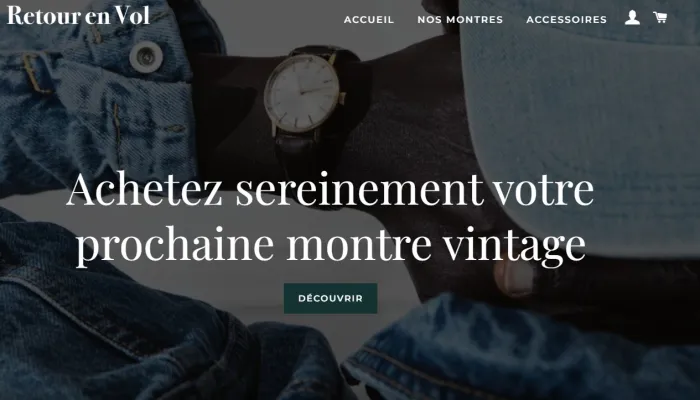 Site e-commerce de montre vintage
